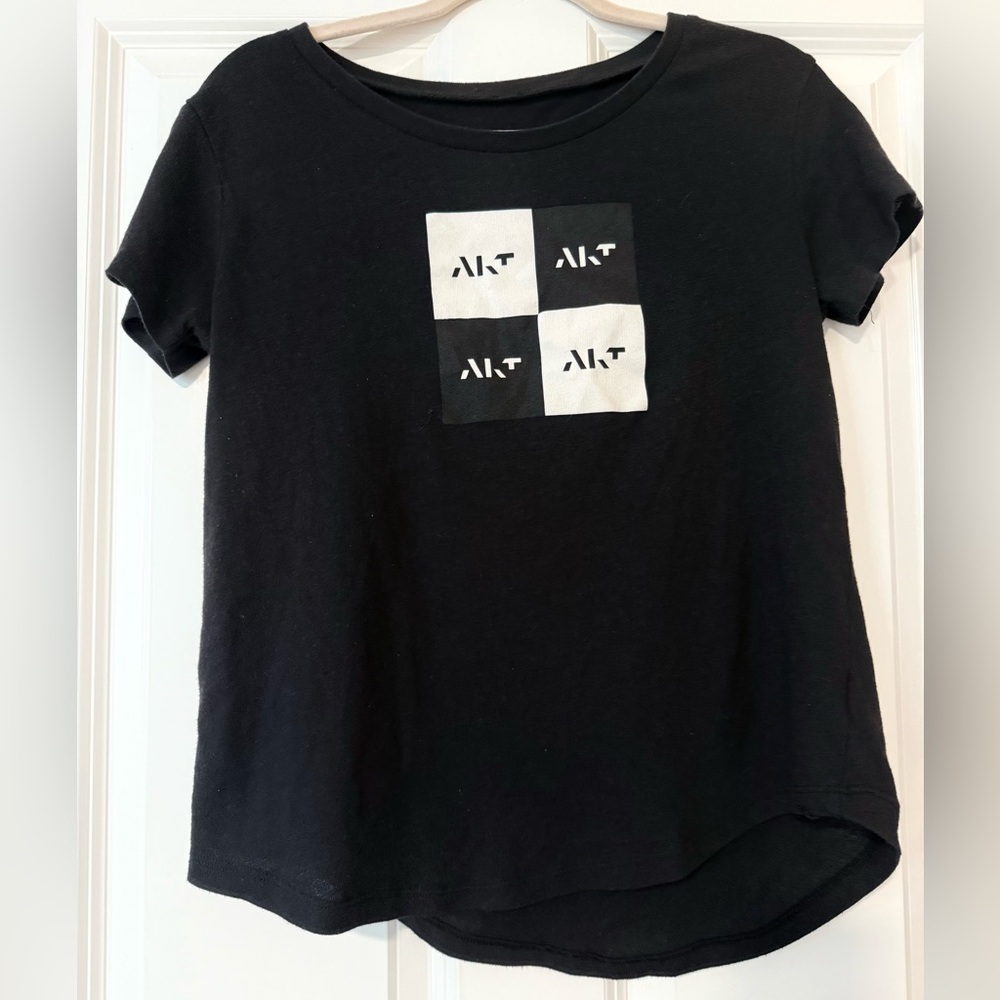 Black Graphic T-Shirt with AKT Logo